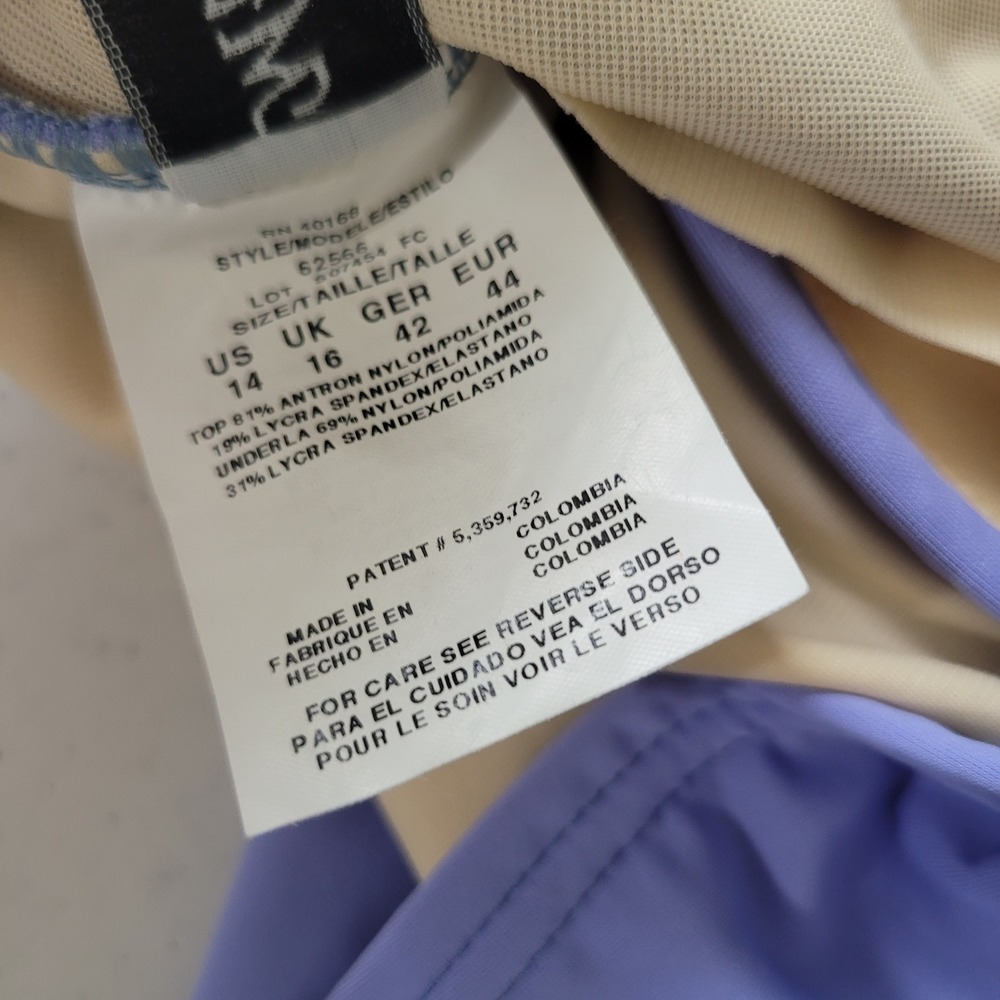 Miraclesuit Size 14 Tankini Top Women Lavender Ruched Wrap Underwire Swimwear - Picture 7 of 8